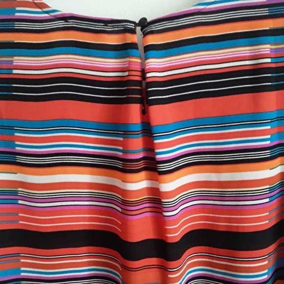 Multicolor Striped oversized bell sleeves blouse - Picture 5 of 7